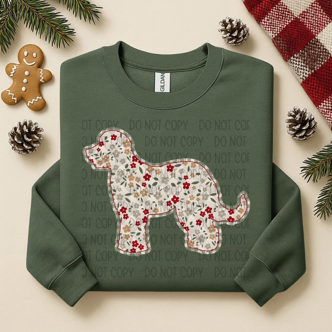 GOLDEN DOODLE CHRISTMAS FLORAL