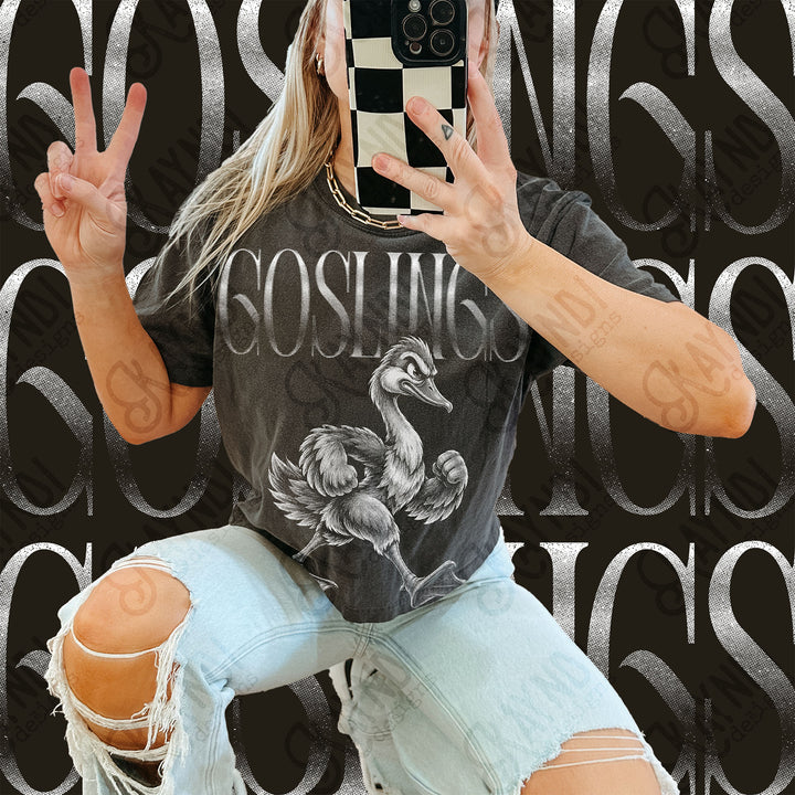 Halftone Mascots Goslings DTF transfer mockup