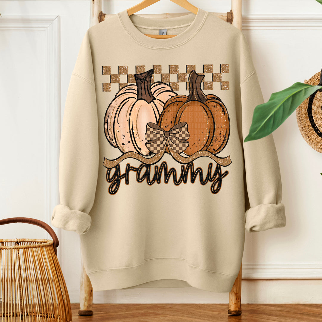 GRAMMY FALL CHECKERED GLITTER PUMPKIN