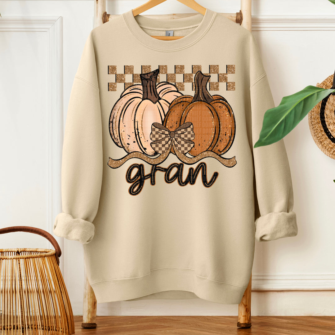 GRAN FALL CHECKERED GLITTER PUMPKIN