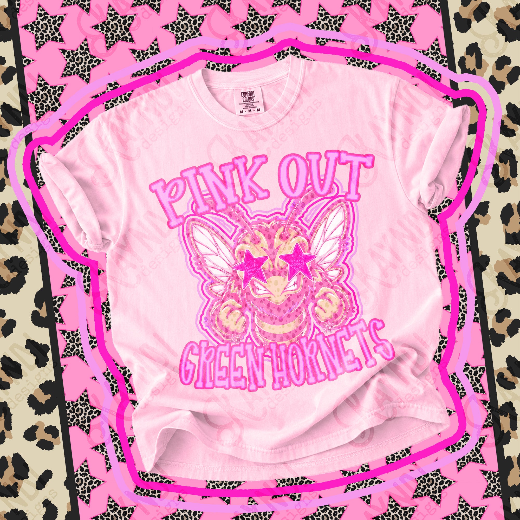 Pink Out Mascots Green Hornets mockup