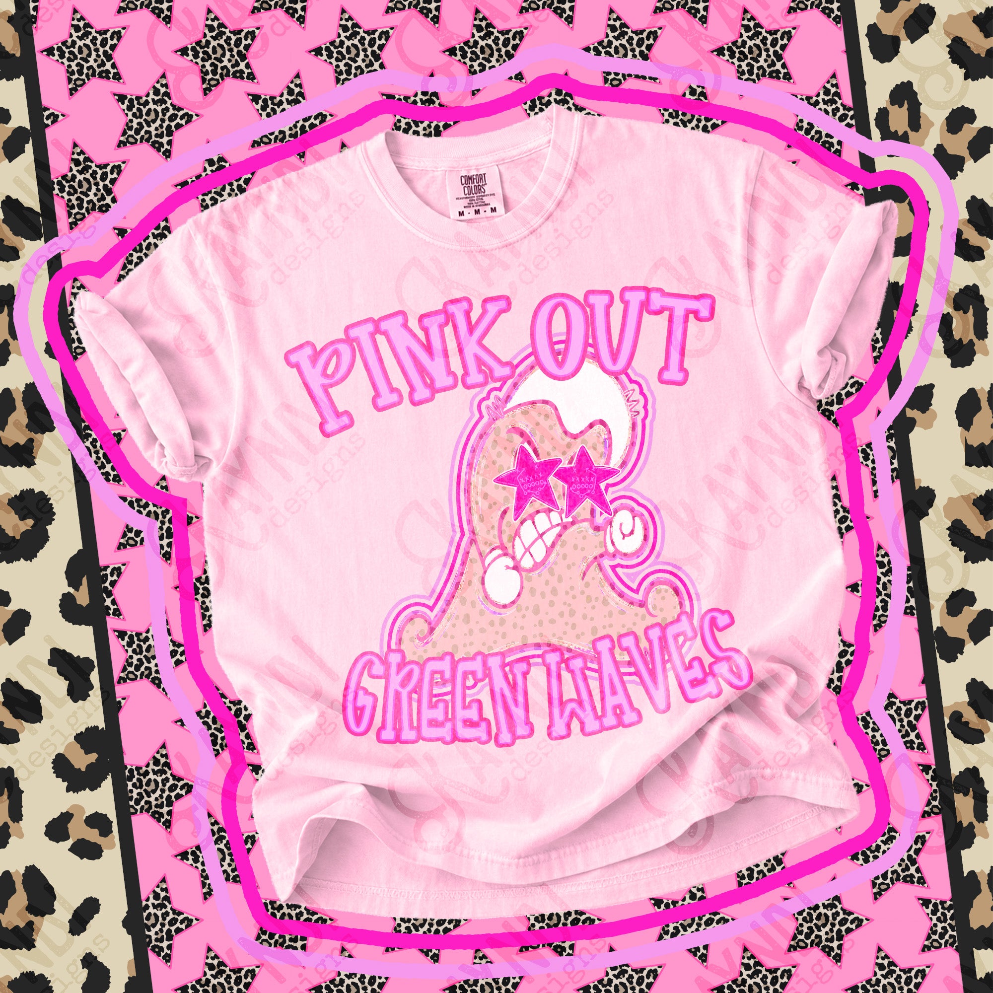 Pink Out Mascots Green Waves mockup