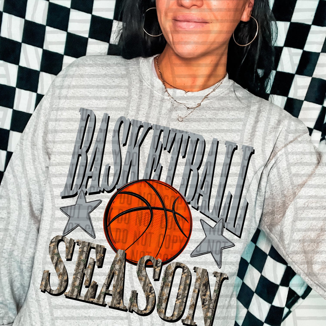 Grey Basketball Season DTF transfer