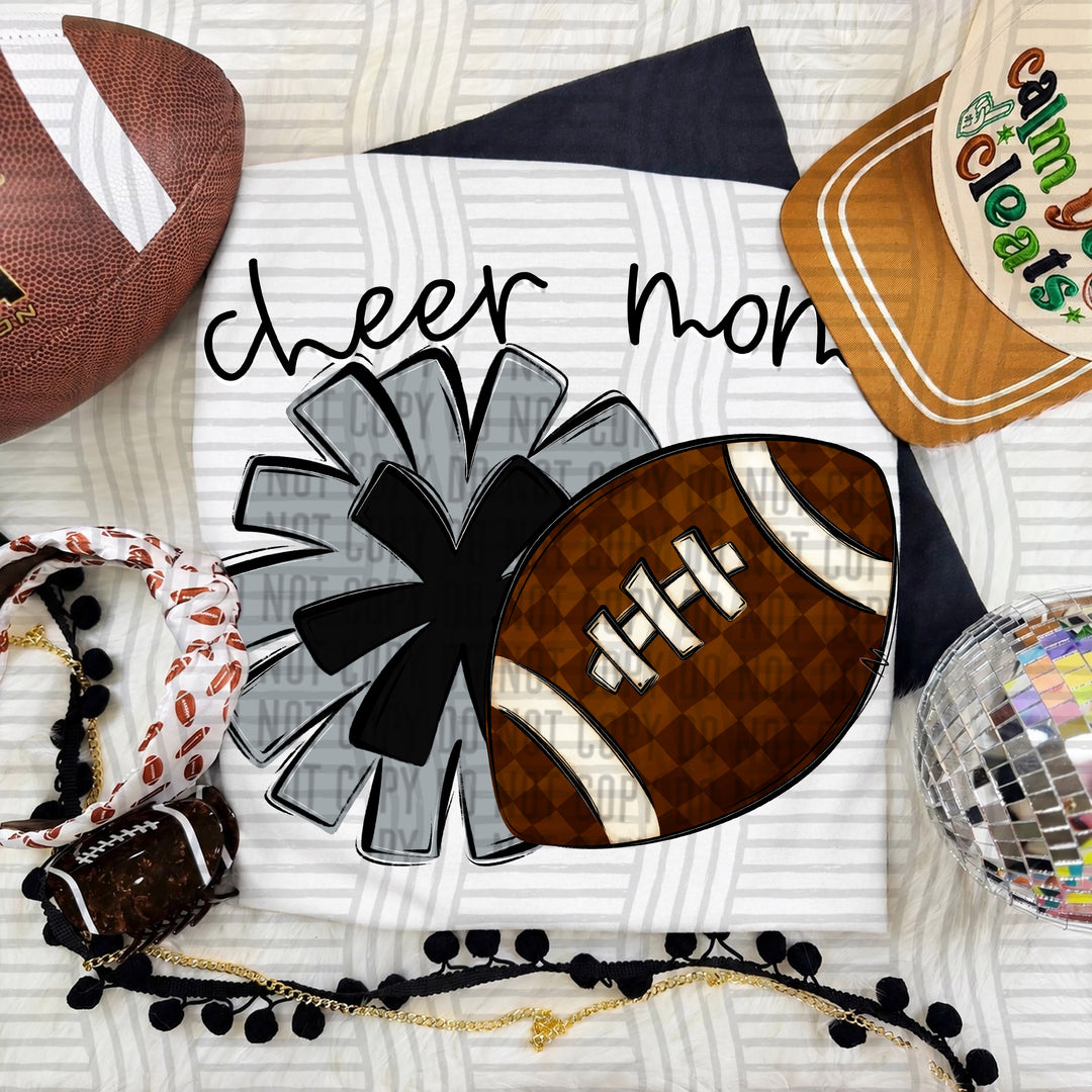 Cheer Mom DTF transfer in Grey & Black