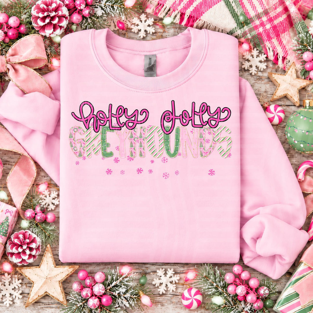 Greyhounds Holly Jolly Mistletoe Magic Mascots DTF transfer