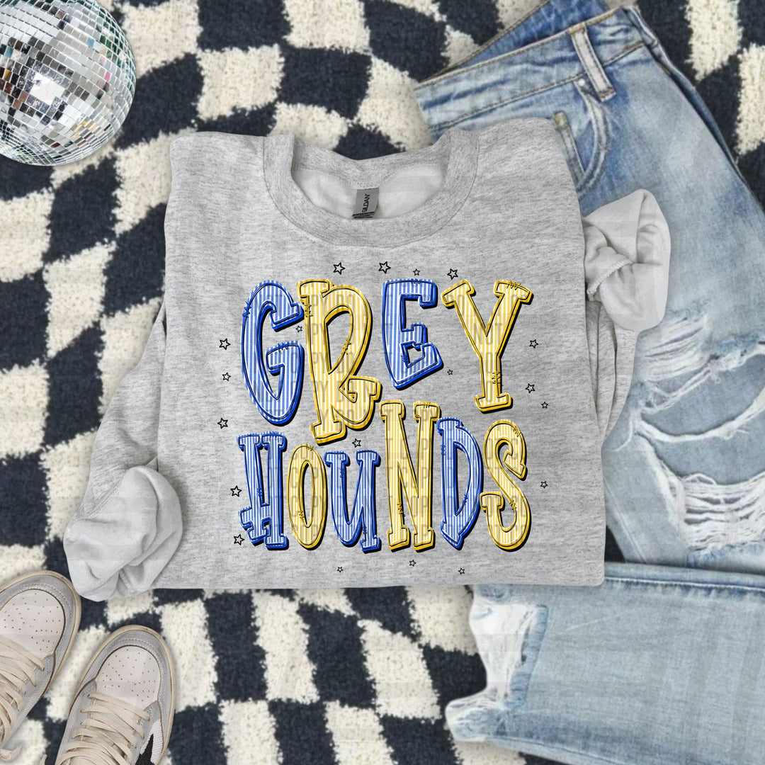 Greyhounds Seersucker Chic Two Color Mascots DTF transfer