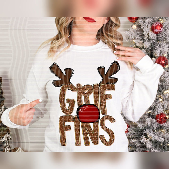 Griffins Deer Antler Mascots DTF transfer