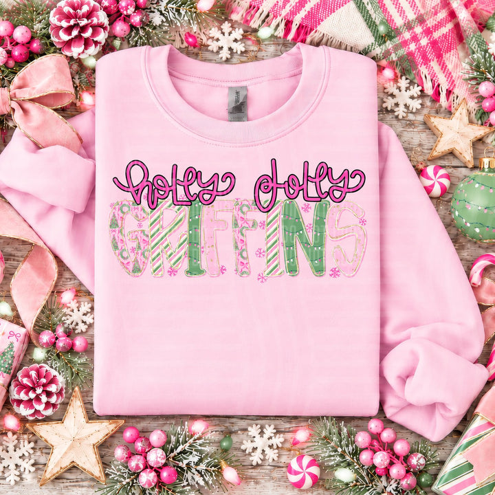 Griffins Holly Jolly Mistletoe Magic Mascots DTF transfer