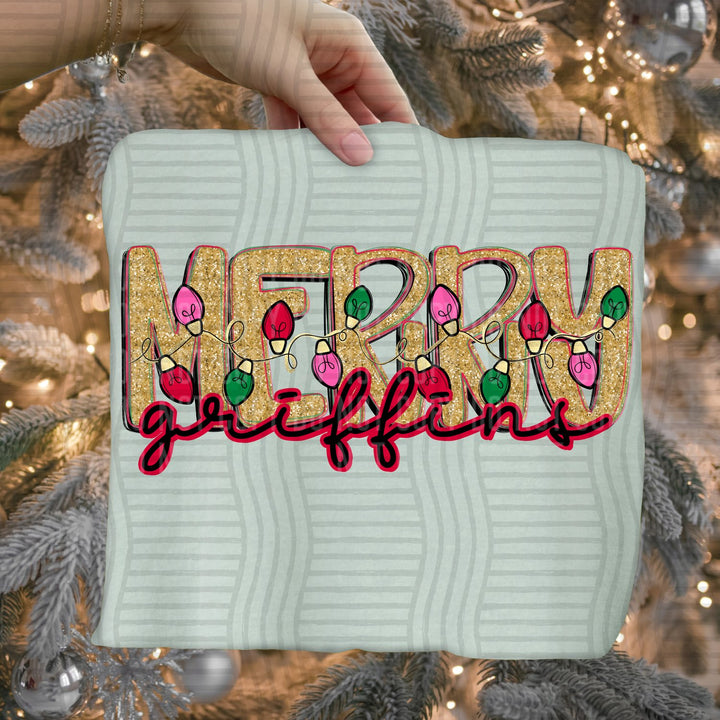 Griffins Merry Lights Mascots DTF transfer