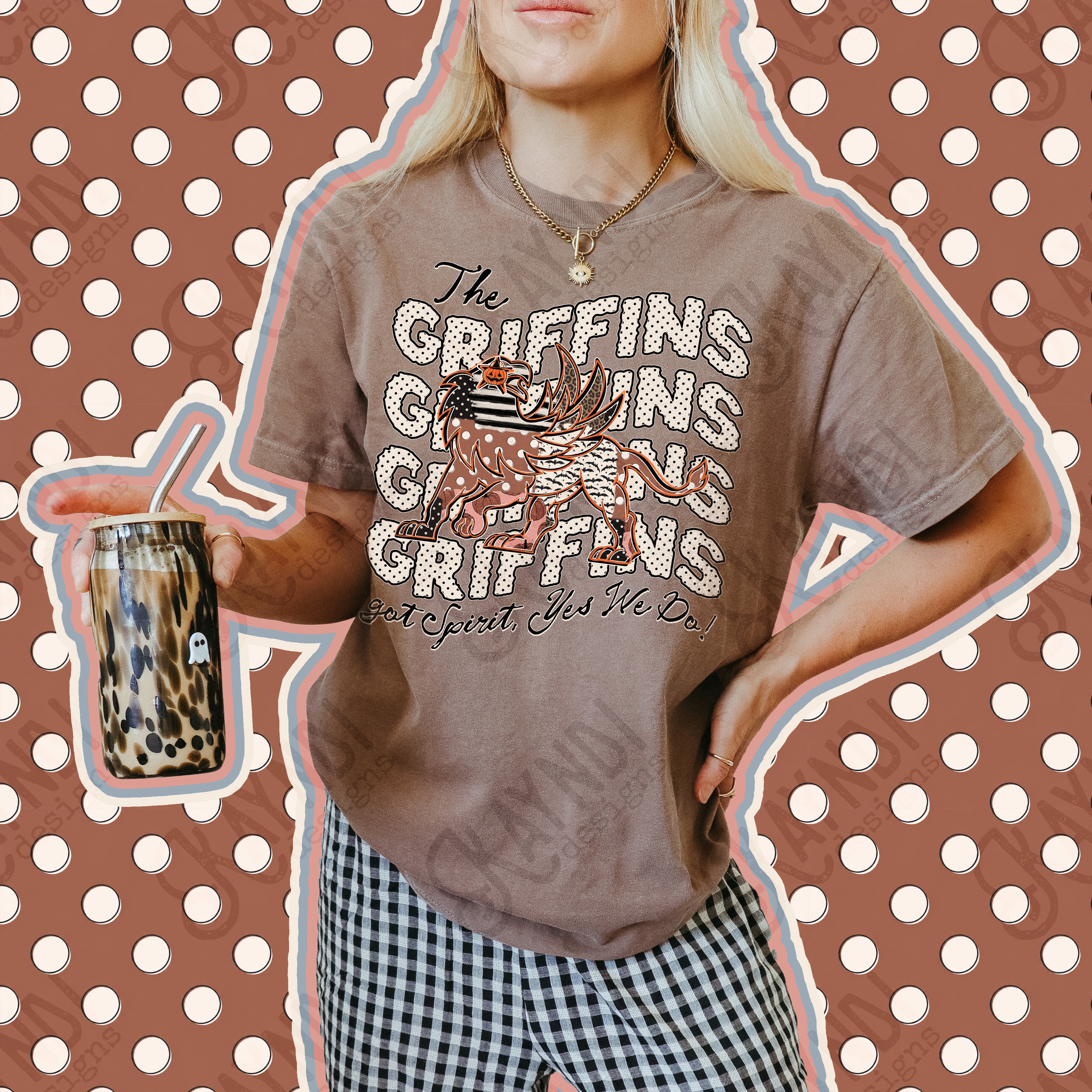 Patchwork Pumpkin Spirit Mascots Griffins design