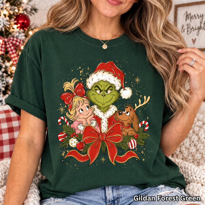 Grinch Coquette Christmas DTF transfer mockup