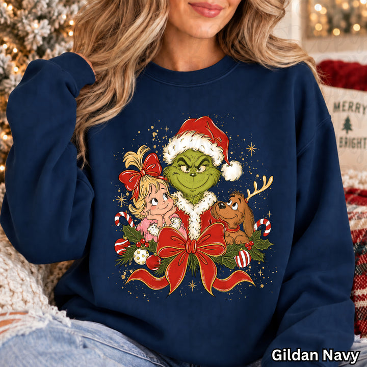 Grinch Coquette Christmas DTF transfer mockup 3