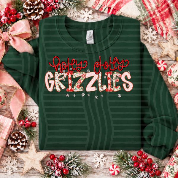 Holly Jolly Confetti Mascots Grizzlies design