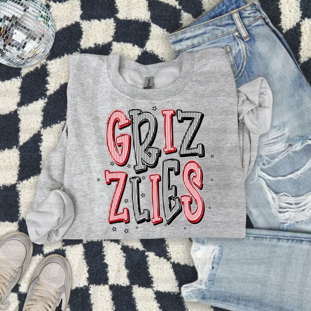 Grizzlies Red & Black Seersucker Chic Two Color DTF transfer mockup