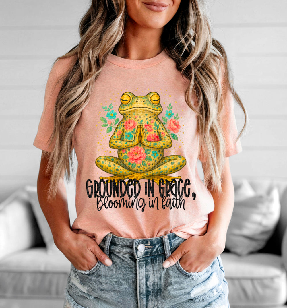 Grounded in Grace Frog DTF transfer design – image 1
