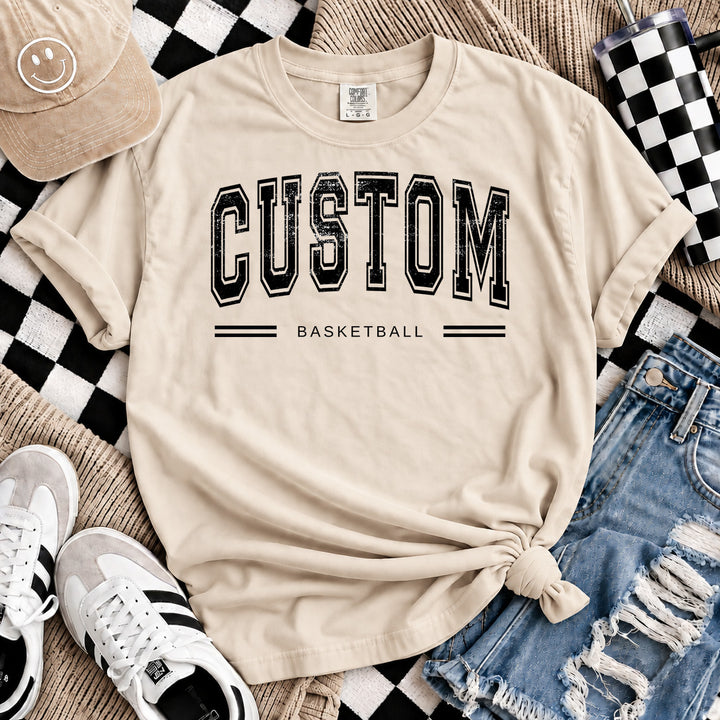Grunge Varsity Sport DTF transfer mockup