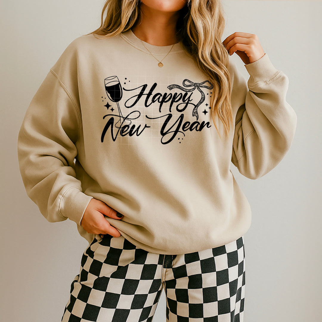 Happy New Years Single Color Black DTF transfer design – image 1