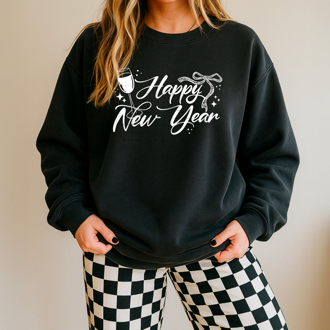 Happy New Years Single Color White DTF transfer design – image 1