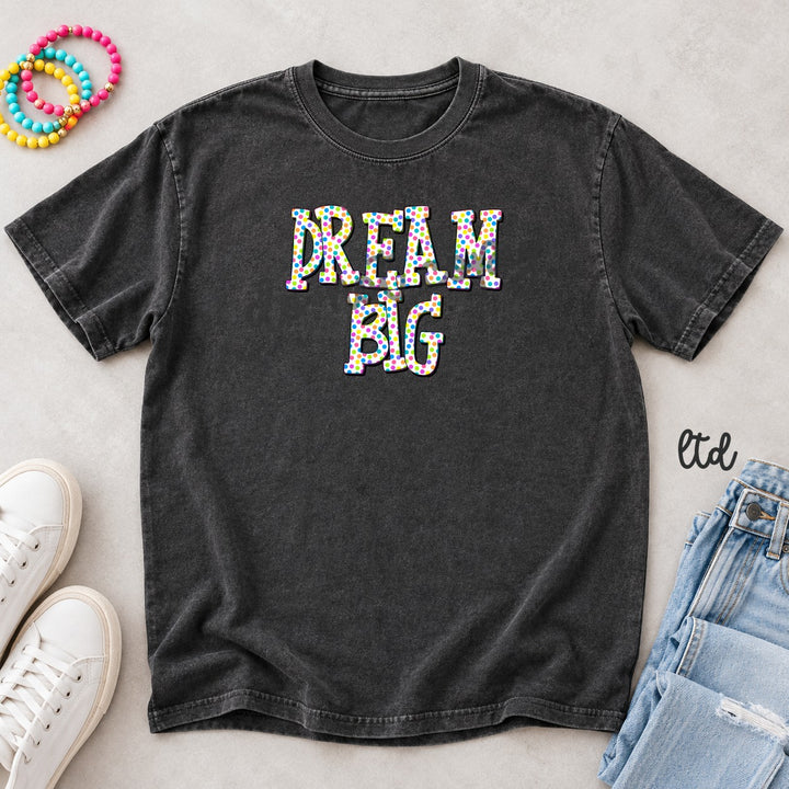 Dream Big Polka Dot Happy Words DTF transfer mockup
