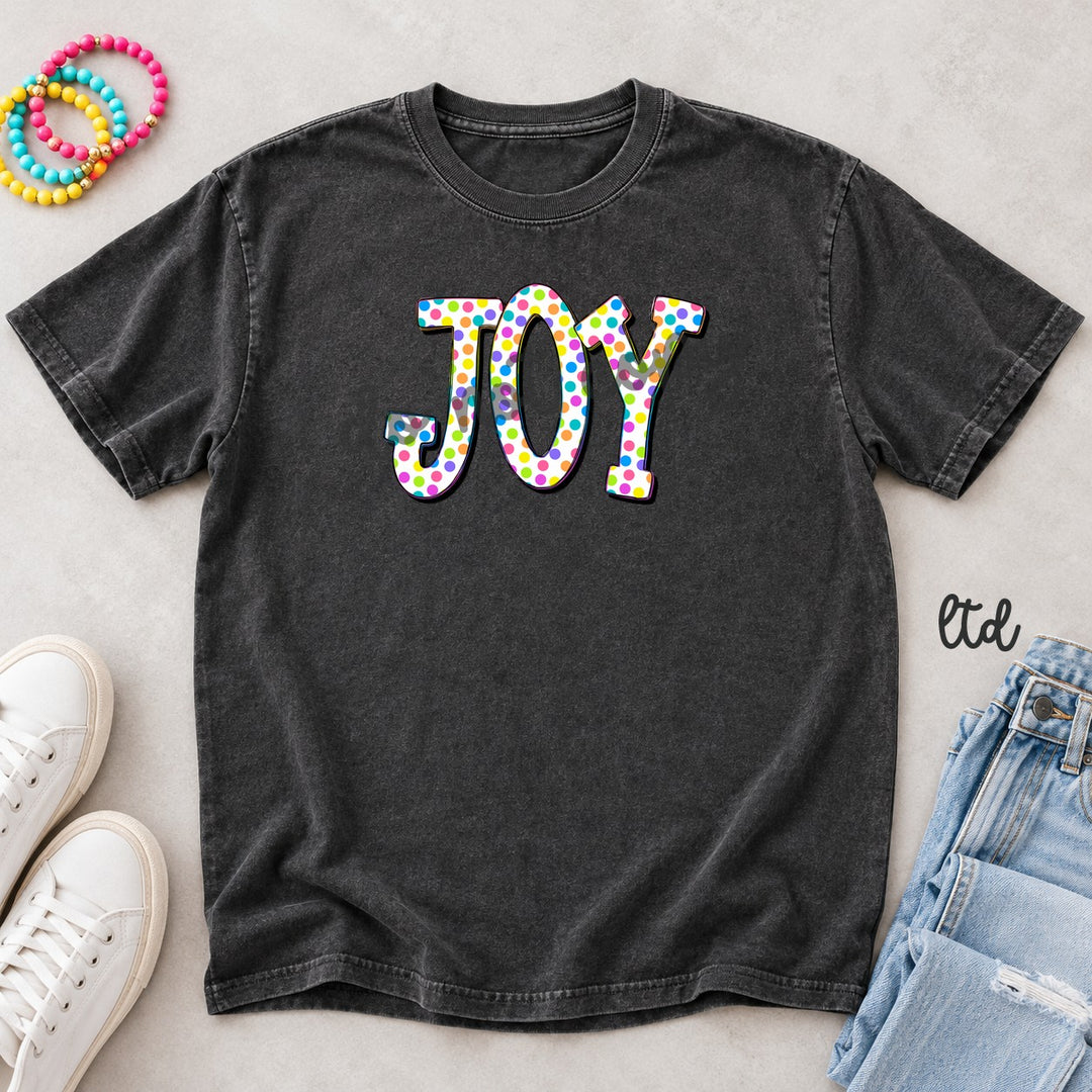 Joy Polka Dot Happy Words DTF transfer mockup