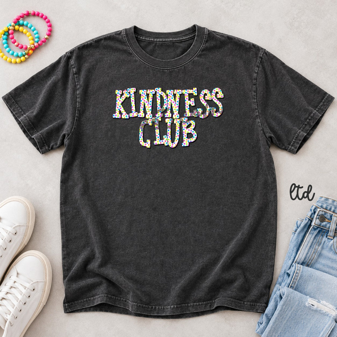 Kindness Club Polka Dot Happy Words DTF transfer mockup