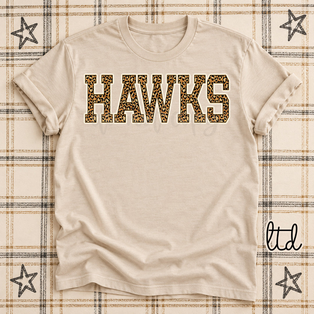 Hawks Dark Leopard Mascots DTF transfer