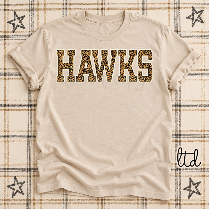 Hawks Dark Leopard Mascots DTF transfer