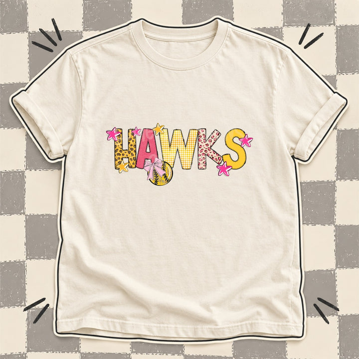 Hawks Mixed Doodle Softball Mascots – Sunshine Leopard DTF transfer mockup