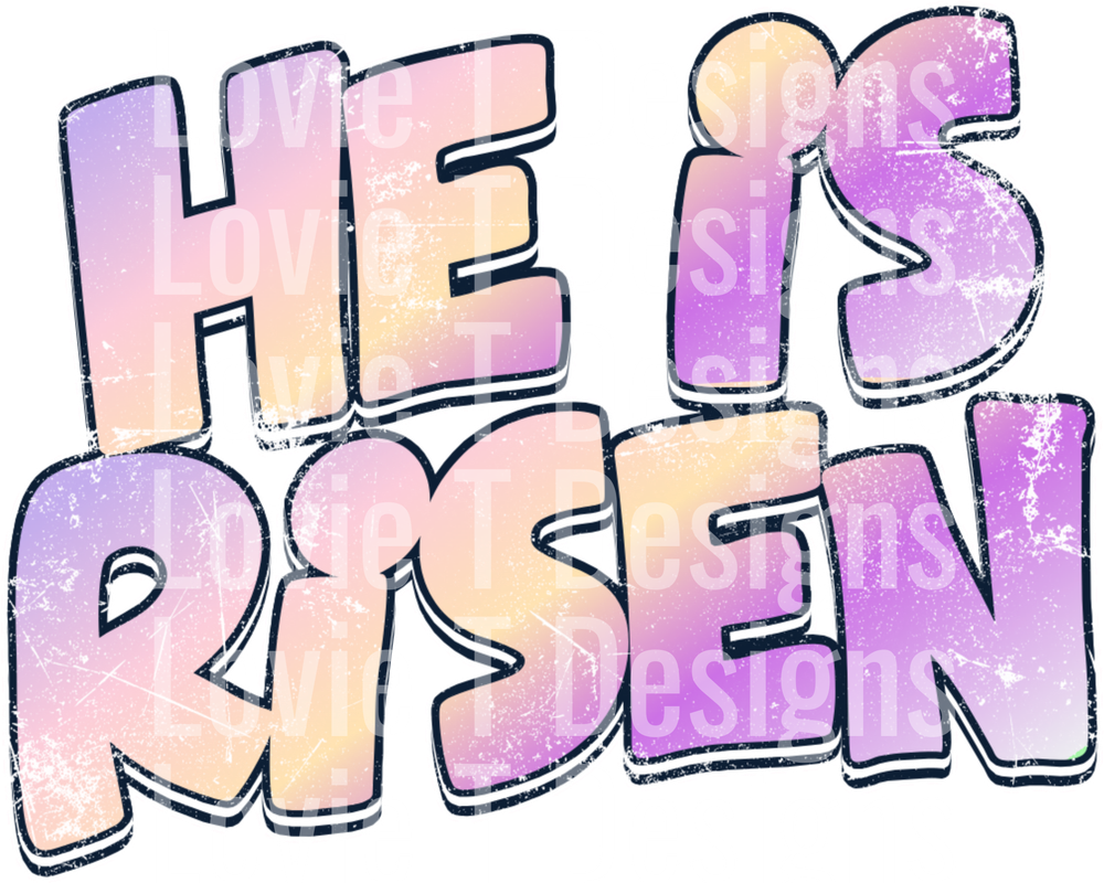 He Is Risen Halo Ombre DTF transfer design