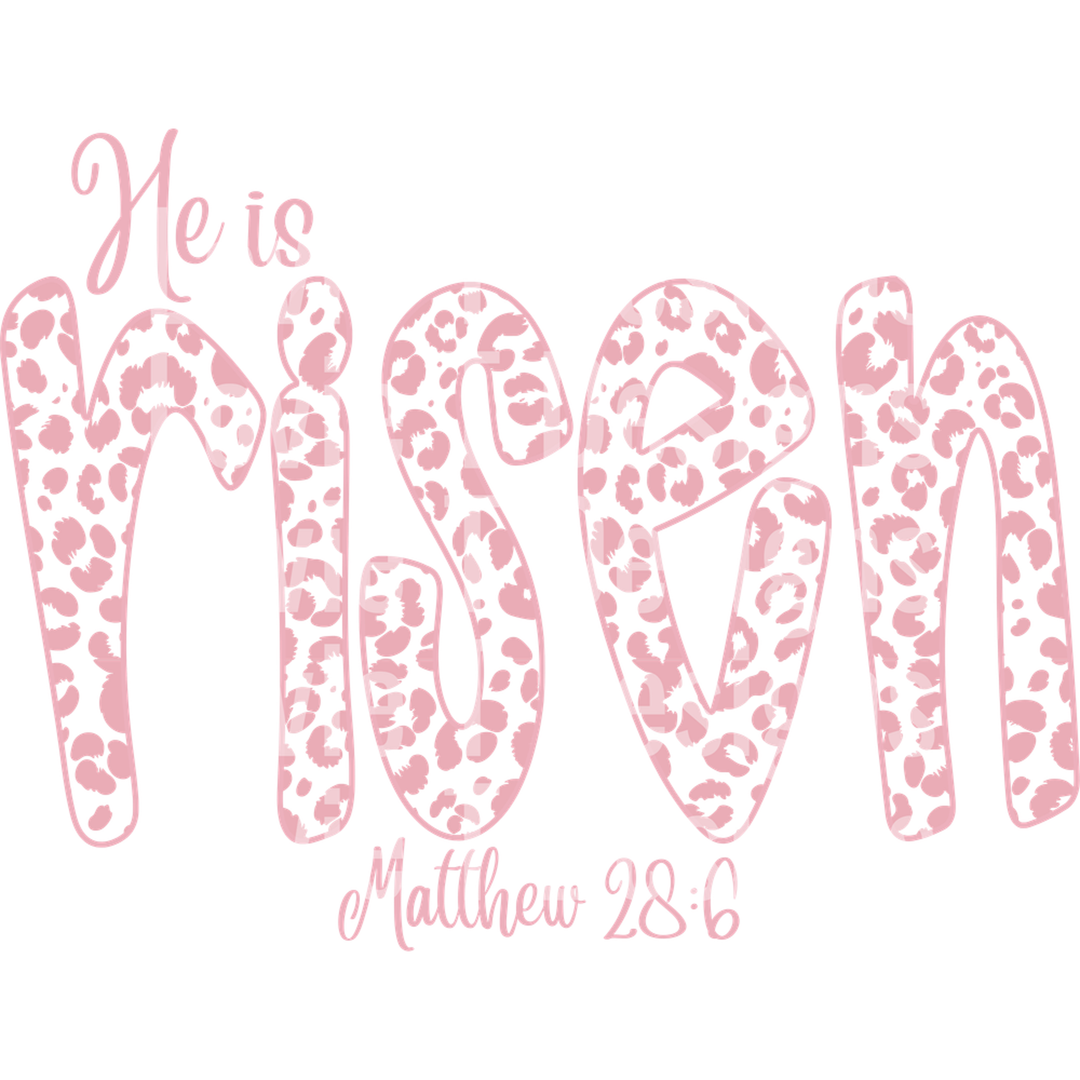 He is Risen Light Pink Leopard – DTF Transfer – product image