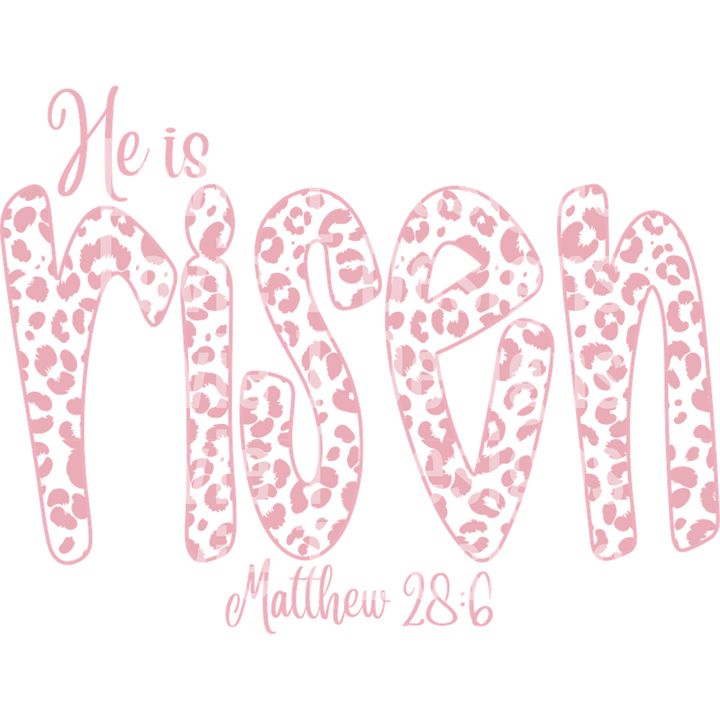 He is Risen Light Pink Leopard – DTF Transfer – product image