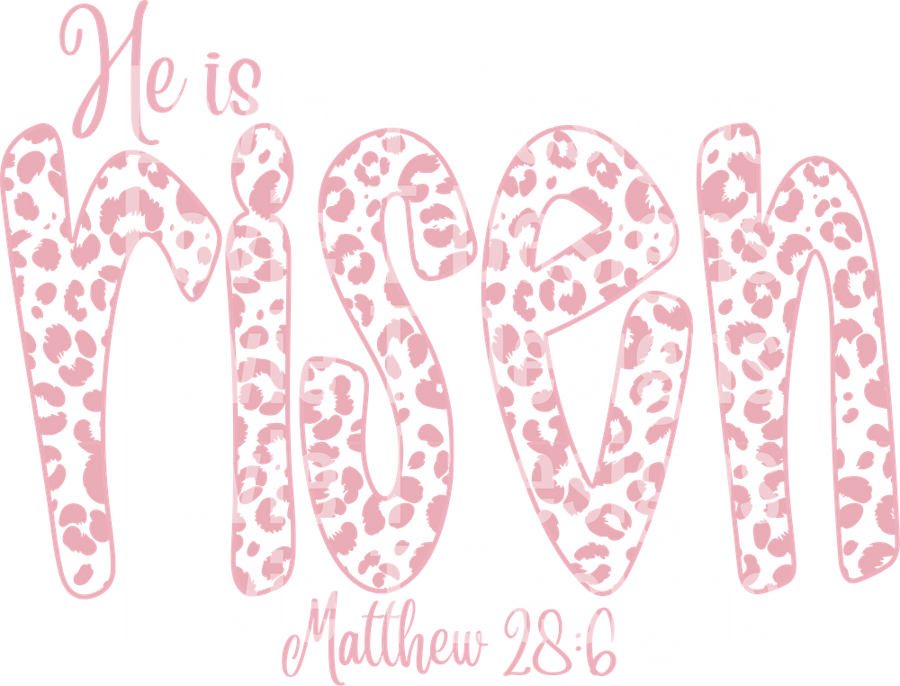 HE IS RISEN LIGHT PINK LEOPARD