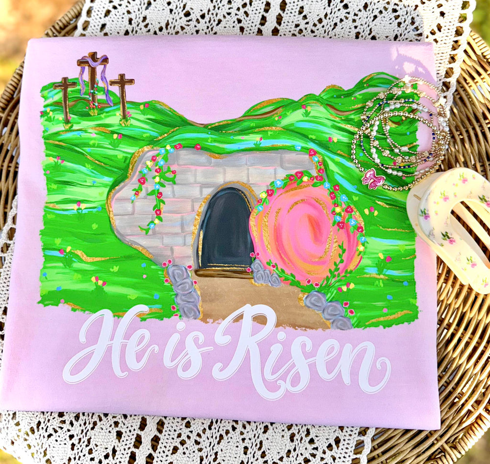 He Is Risen White DTF transfer design