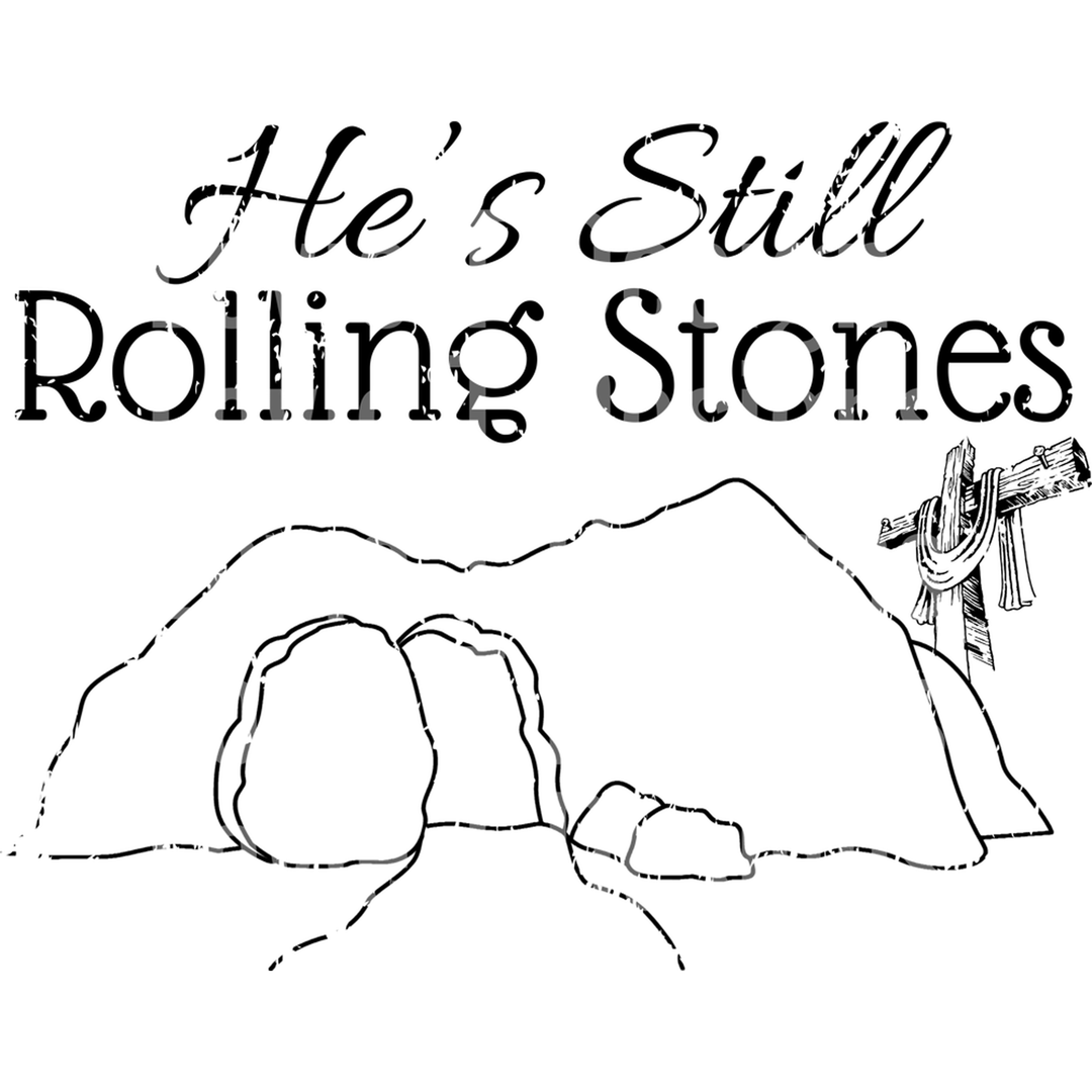 He's Still Rolling Stones Line Art Black – DTF Transfer – product image