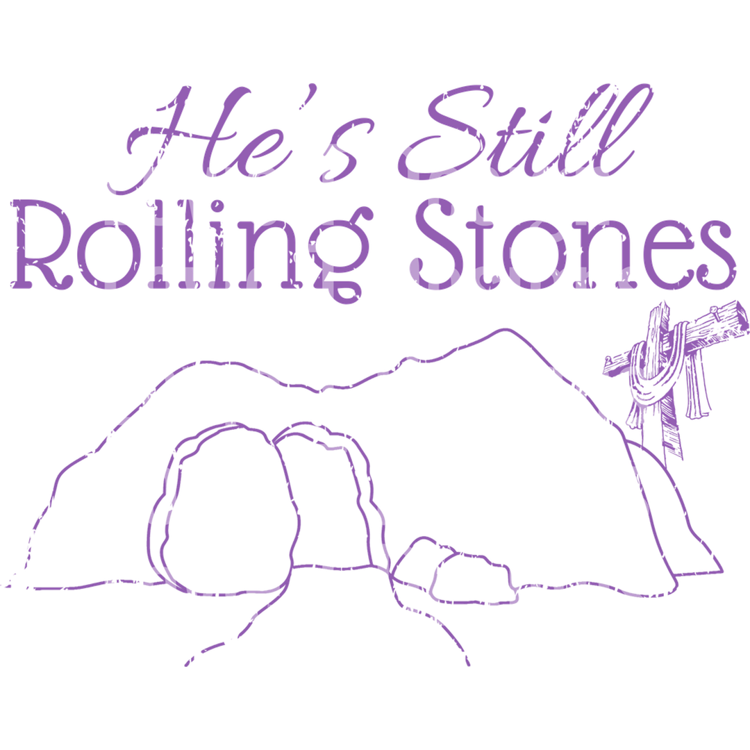He's Still Rolling Stones Line Art Purple – DTF Transfer – product image