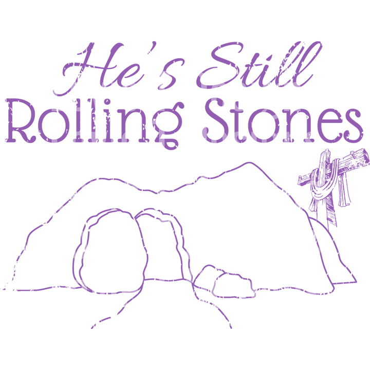 He's Still Rolling Stones Line Art Purple – DTF Transfer – product image
