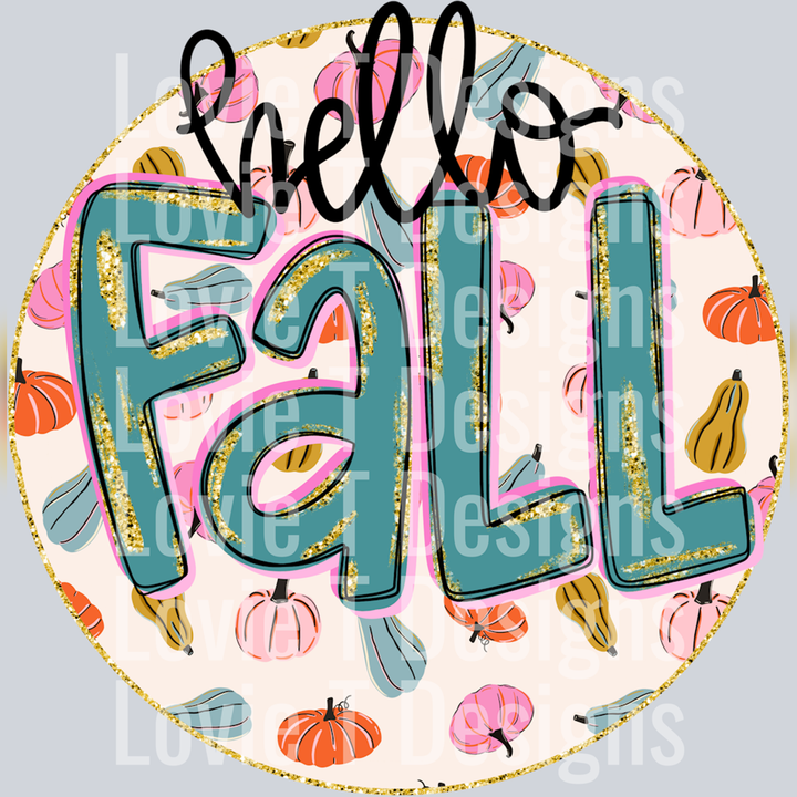 Hello Fall Circle – DTF Transfer – product image