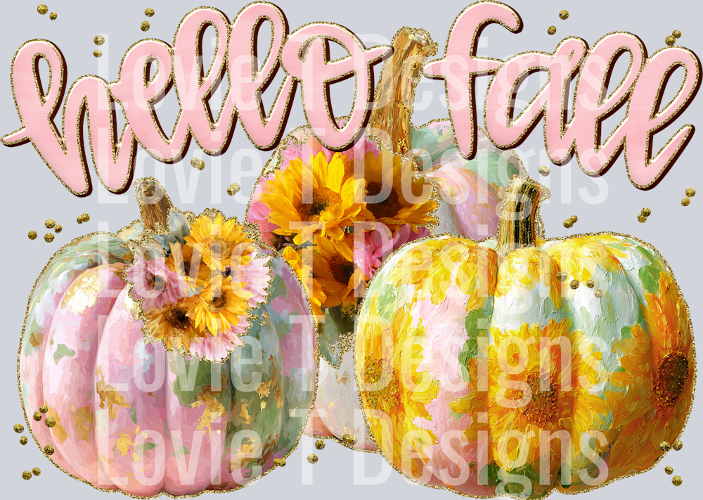 HELLO FALL PINK PUMPKINS