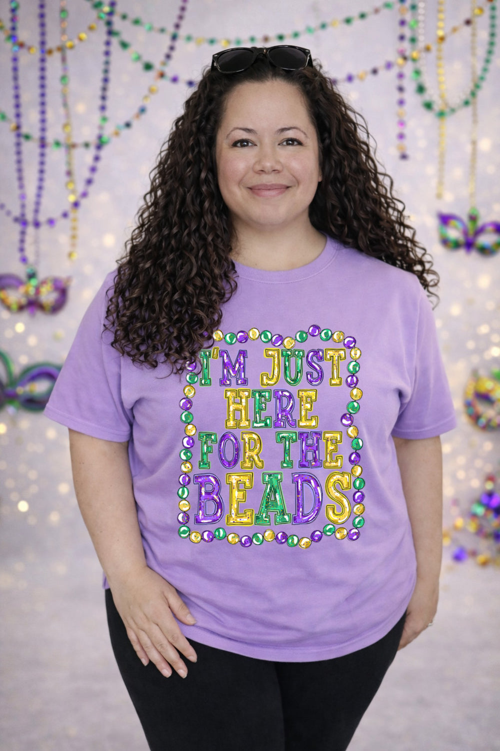 Here for the Beads Mardi Gras DTF transfer design
