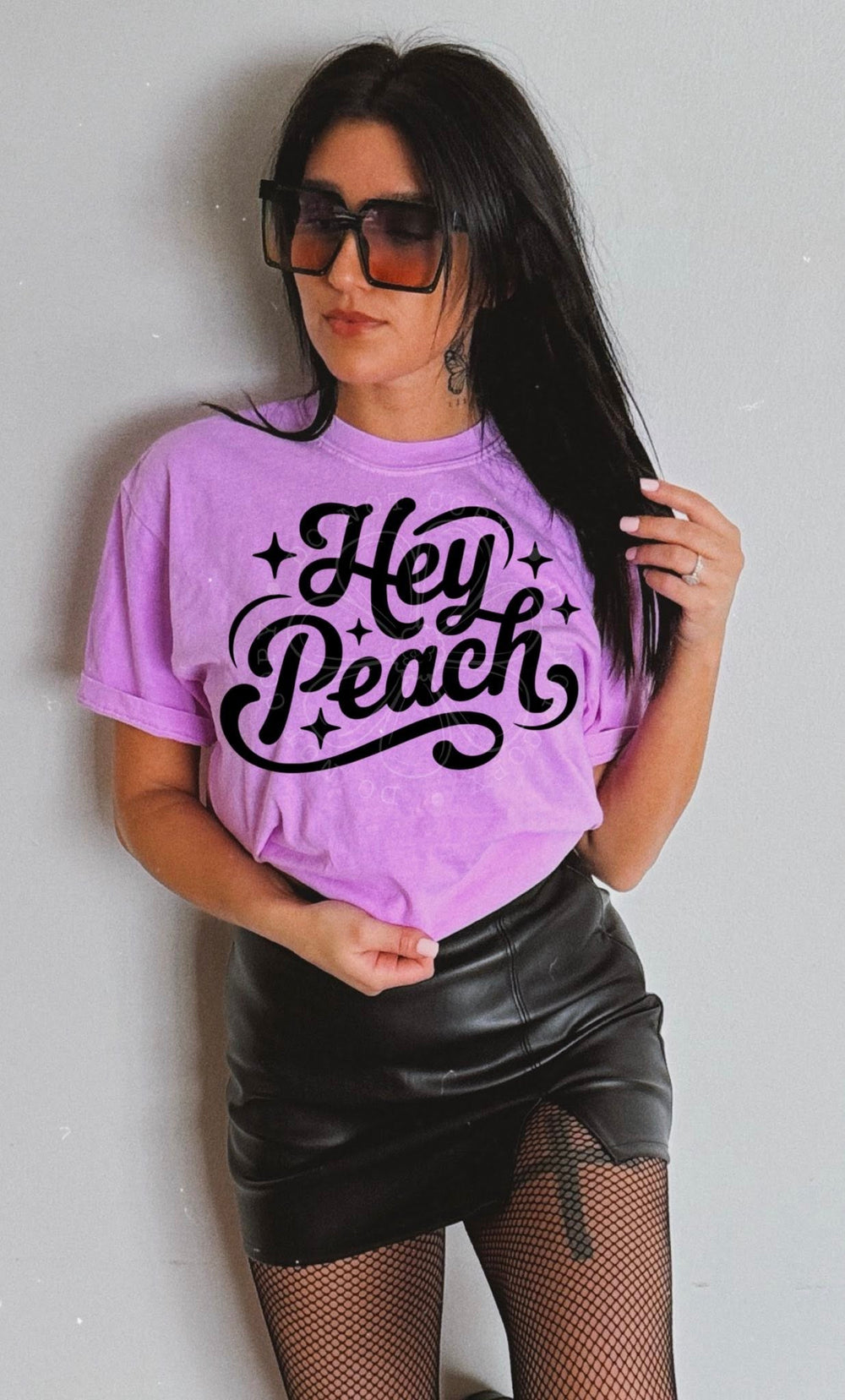 Hey Peach DTF transfer design – image 1