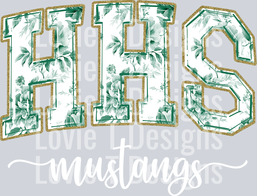 HHS MUSTANGS GREEN TOILE