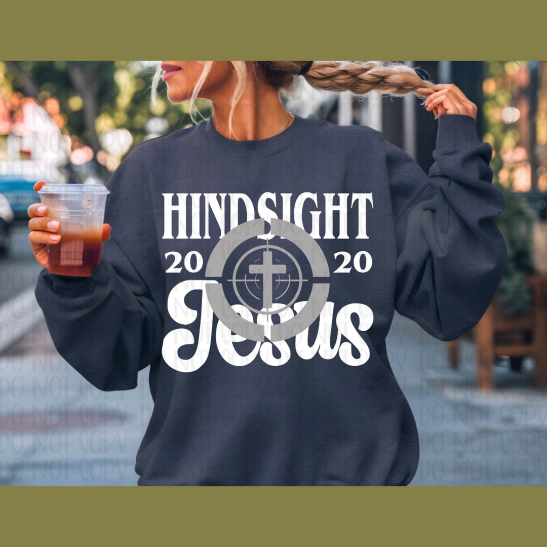 Hindsight Jesus White – DTF Transfer – product image