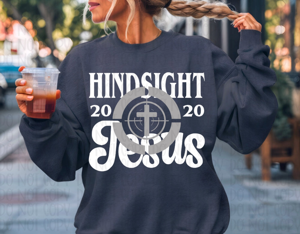 Hindsight Jesus White DTF transfer design – image 1