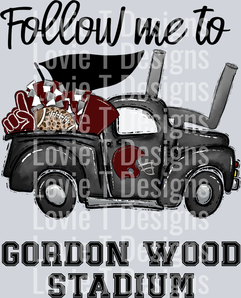 HOCO Truck Maroon and Gray GORDON WOOD STADIUM