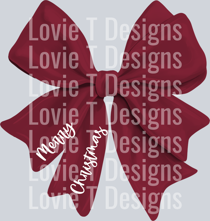 HOLIDAY BOW CRANBERRY MERRY CHRISTMAS