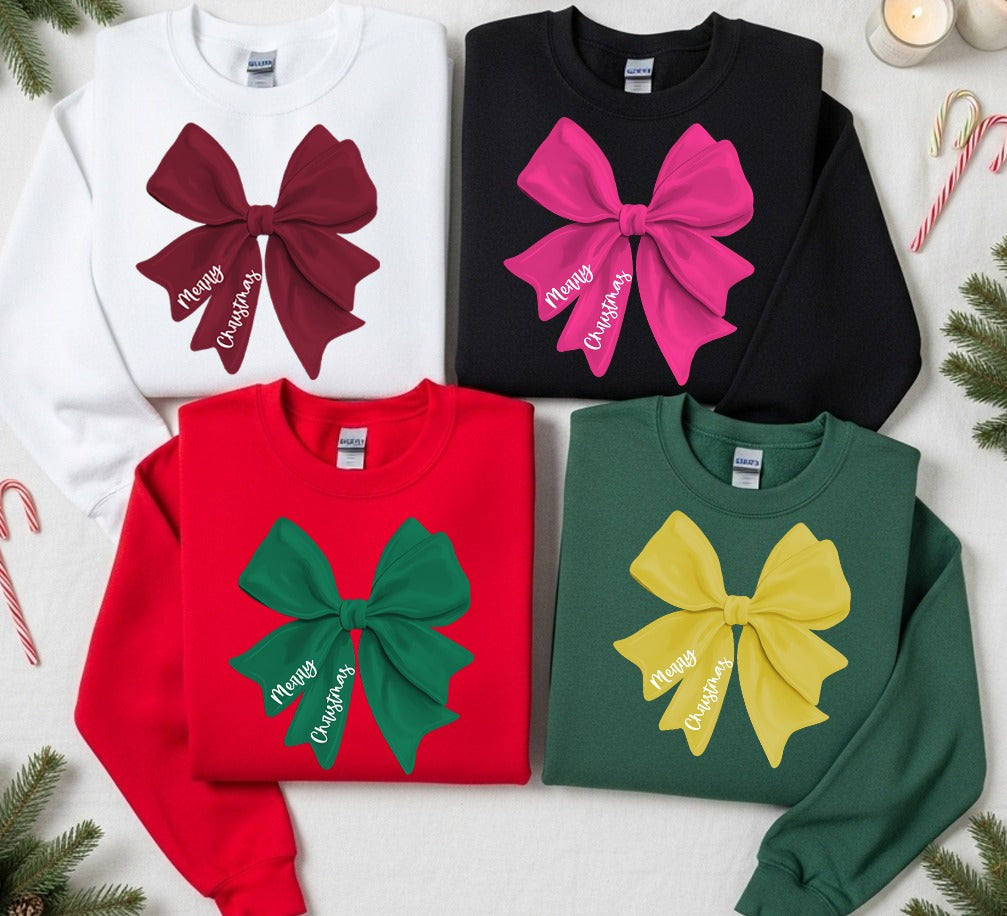 HOLIDAY BOW GOLD MERRY CHRISTMAS