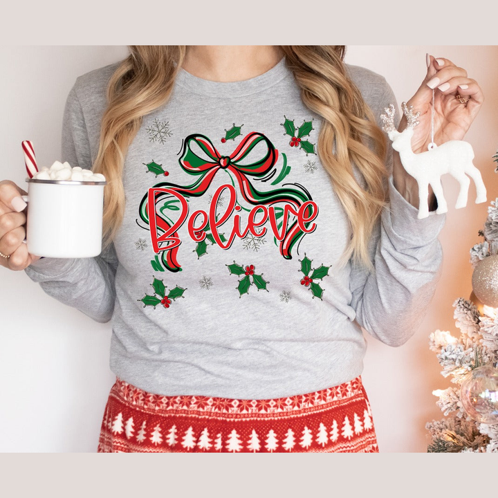 Holly and Bow Believe – DTF Transfer – product image