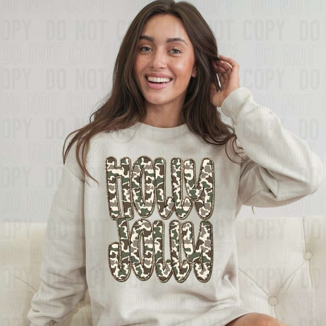 Holly Jolly Camo – DTF Transfer – product image