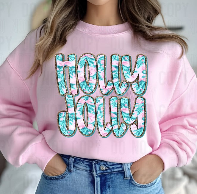 Holly Jolly Pastel DTF transfer design – image 1