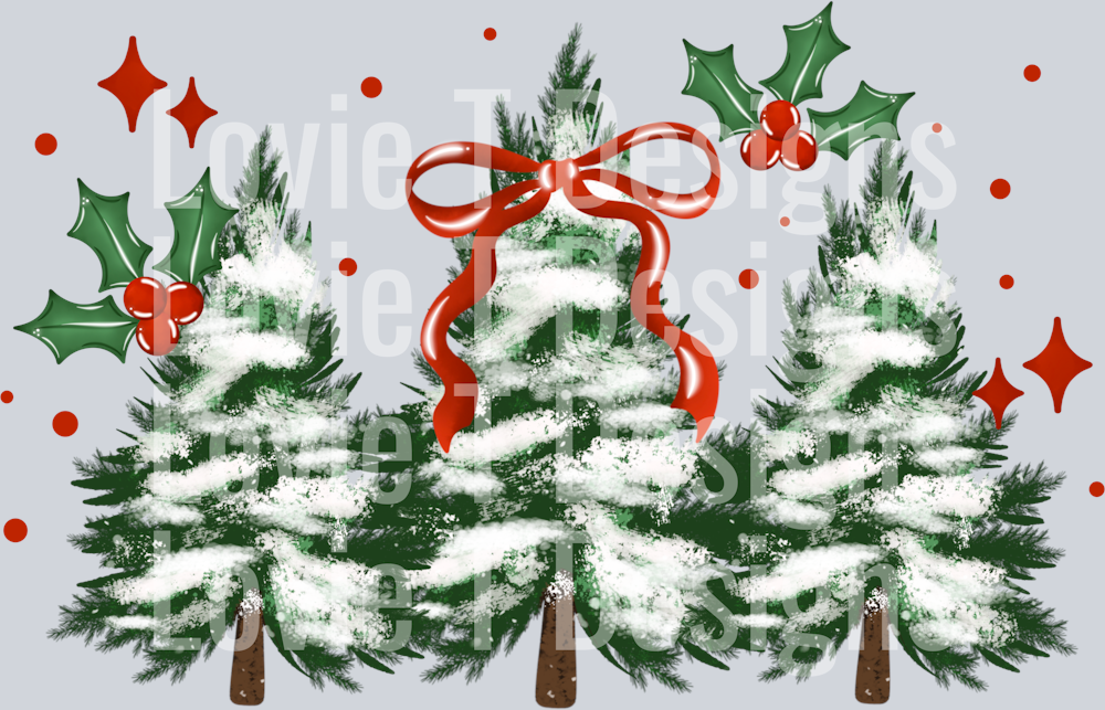 Holly_Trees_And_Red_Bow